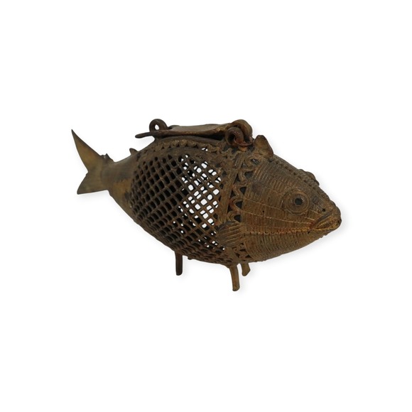 Other - Brass Fish Incense Burner Early 20th Century - Vintage India